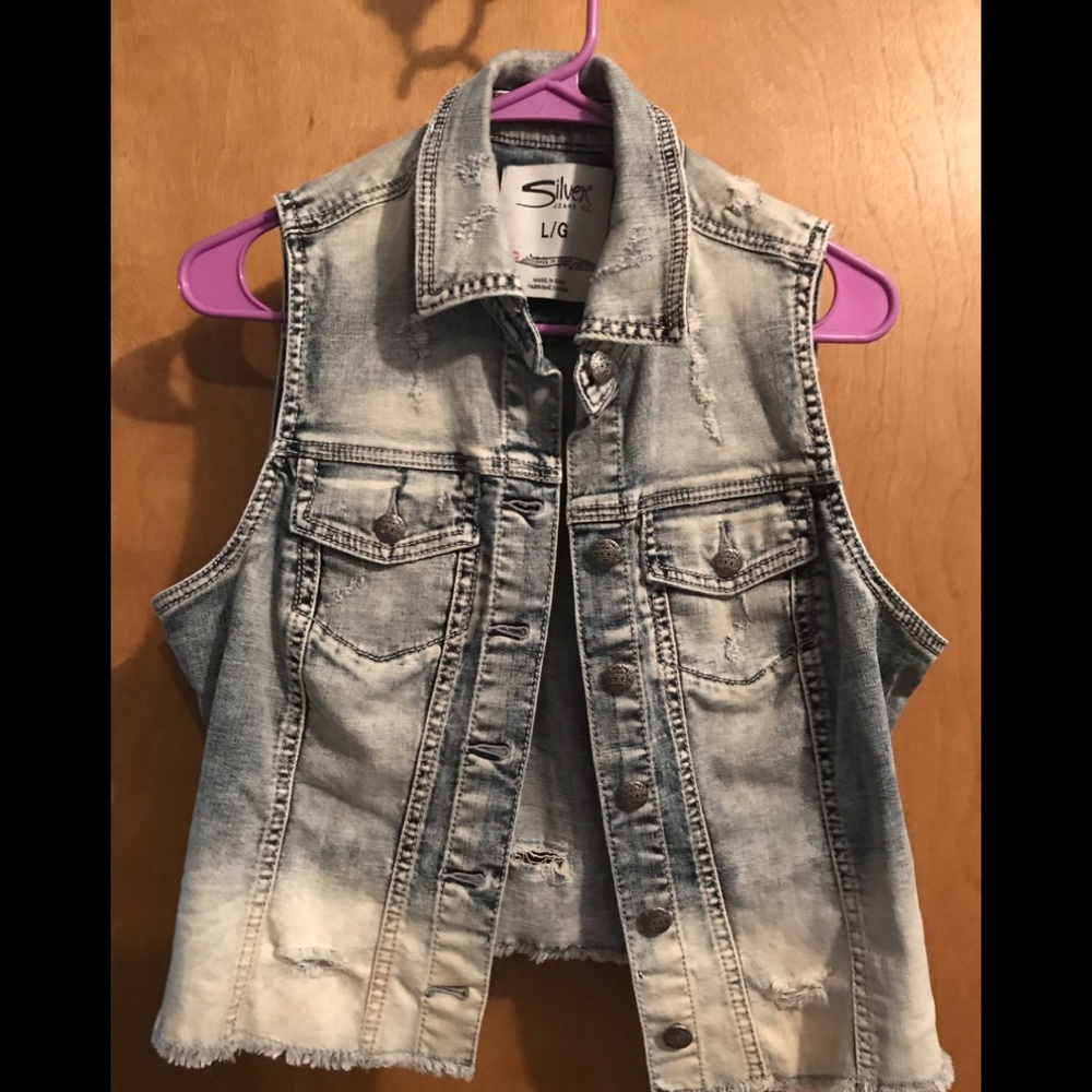 Silver NWT Denim Vest
